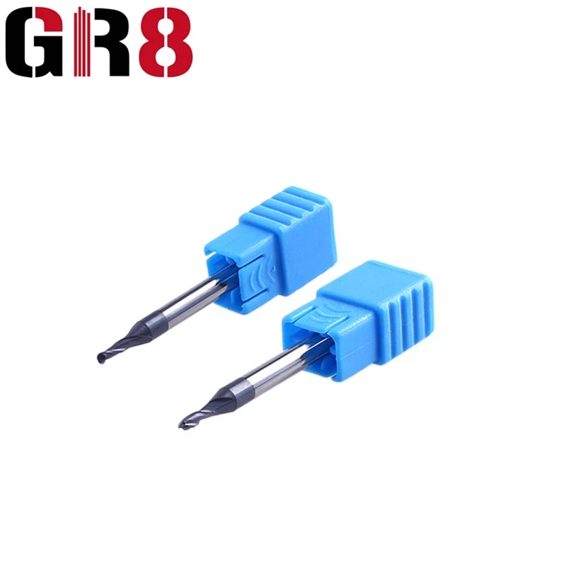 Крајња глодала са 2 калема са кугличним носом микро-пречника